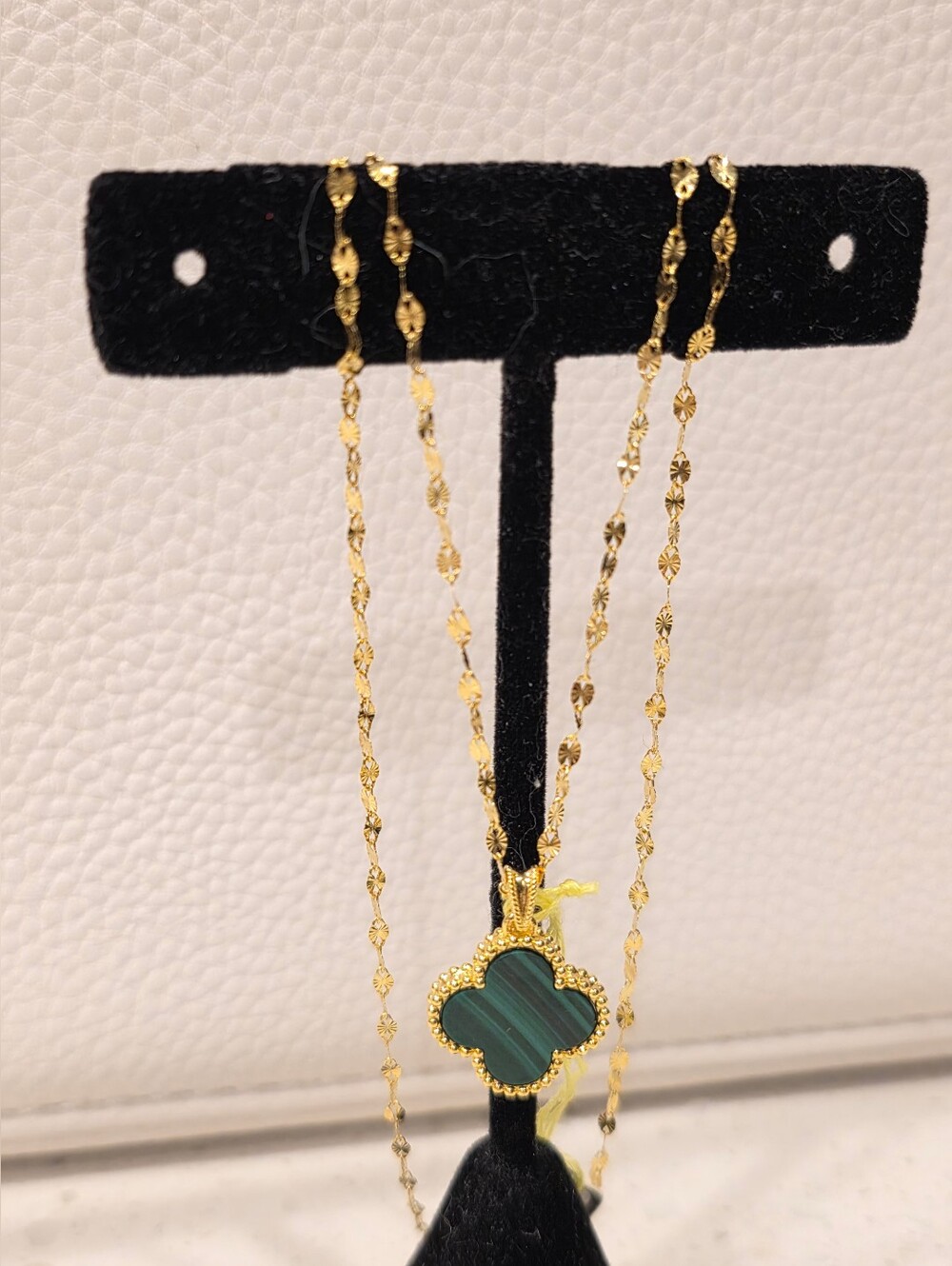 🎀✨️18K Real Gold Green  Clover Pendant and 14K Gold Necklace🎀